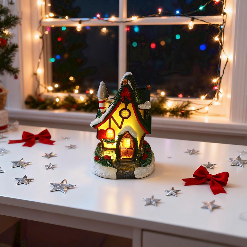 Glowing Gingerbread House With Lights - Animated Christmas Decoration For Indoor Festive Display