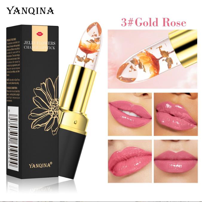 Waterproof Lipgloss Flower Lipstick Temperature Change Color Jelly Lipstick Moisturizer