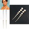 Handmade Pearl Geometric Long Earrings For Women Suitable For Casual Outings