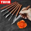 Food Carving Knife Stainless Steel U-shaped Poking Knife V Pull Carving Knife Professional Chef Fruit Carving Main Knife