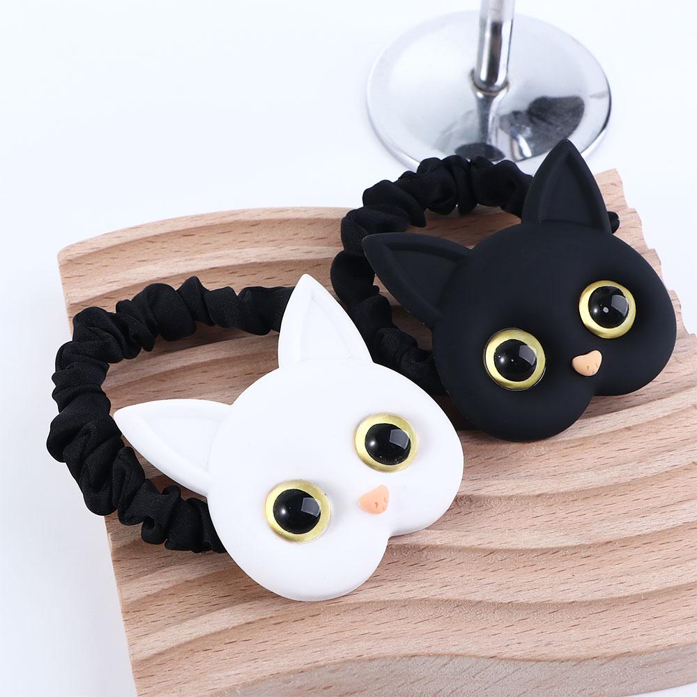 Cute Sweet Animal Cloth Acrylic Women Cartoon Hair Rope Scrunchies Kitten Headwear Female Hair Ties