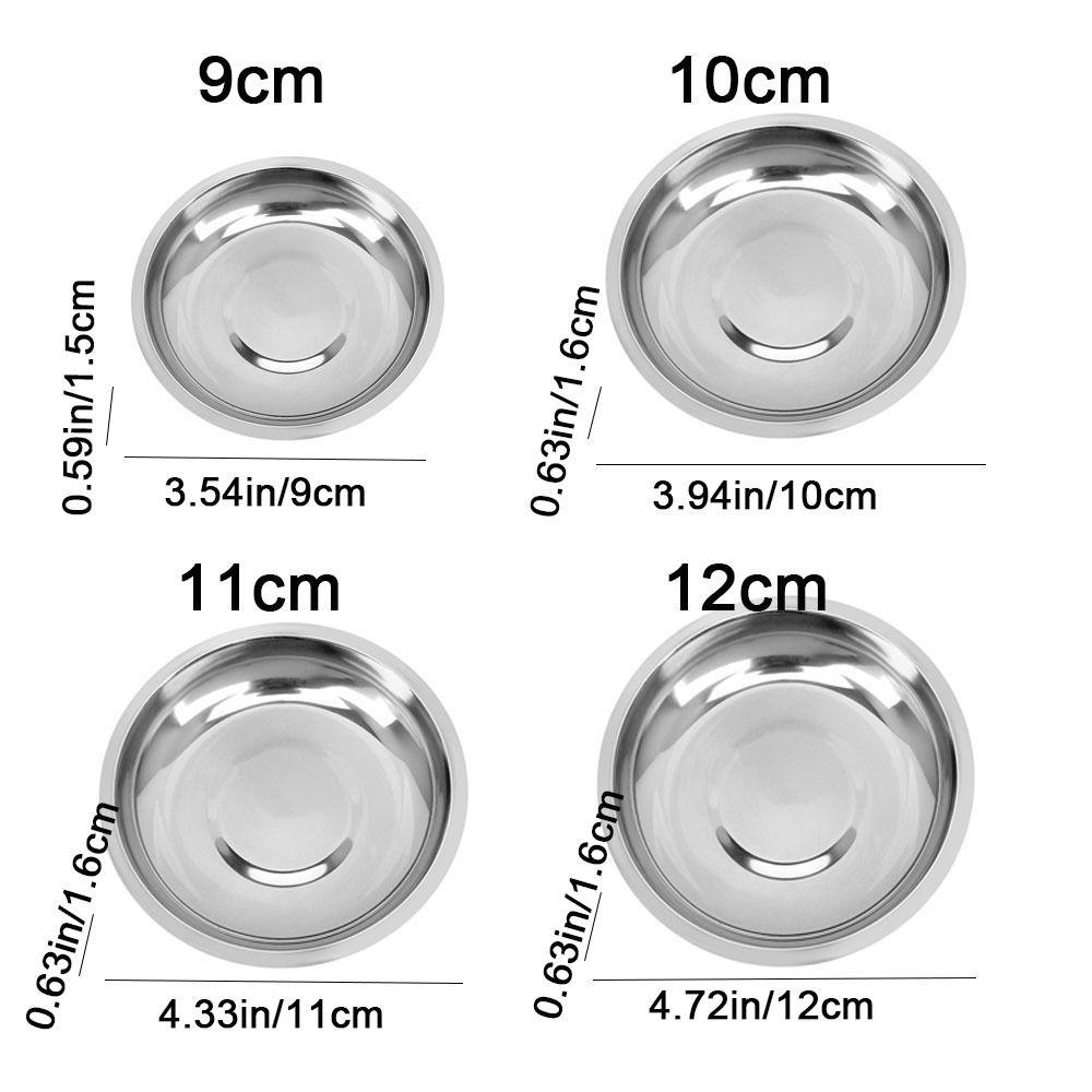 Round Small Sauce Dish Silver Appetizer Condiment Tray Durable Dessert Dish Salt