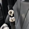 Cute Fluffy Cartoon Cat Car Seat Belt Cover Soft Padded Plush Shoulder Protector No Rubbing for Drivers