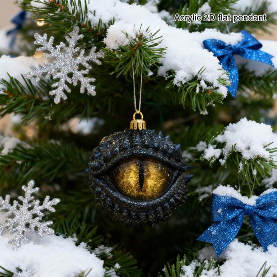 Dragon's Eye Christmas Ornament Mystic Dragon Eye 2D Flat Acrylic Xmas Tree Hanging Ornaments for Fantasy Lovers