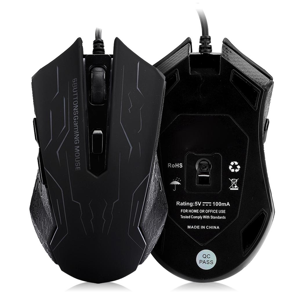 Silent Gaming Mouse USB Wired Desktop Laptop Mouse G6 1.5m 6 Gear Adjustable