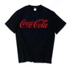Classic Cocacola Logo Print Tshirt Unisex Unisex Casual Loose Cotton Short Sleeve Tee Retro Streetwear Unisex Tops