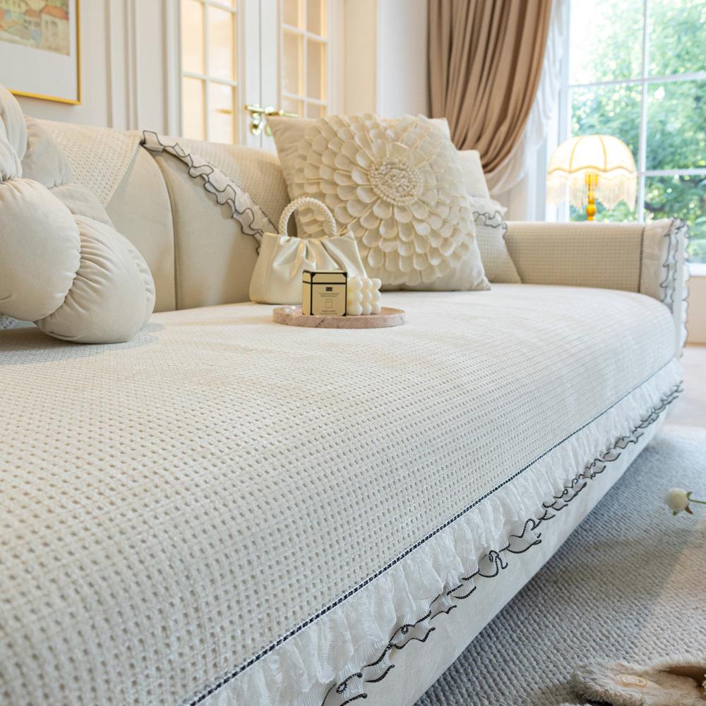 French Skirt Chenille Sofa Cushion Four Seasons Universal Autumn and Winter Non-Slip Seat Cover Cover Towel