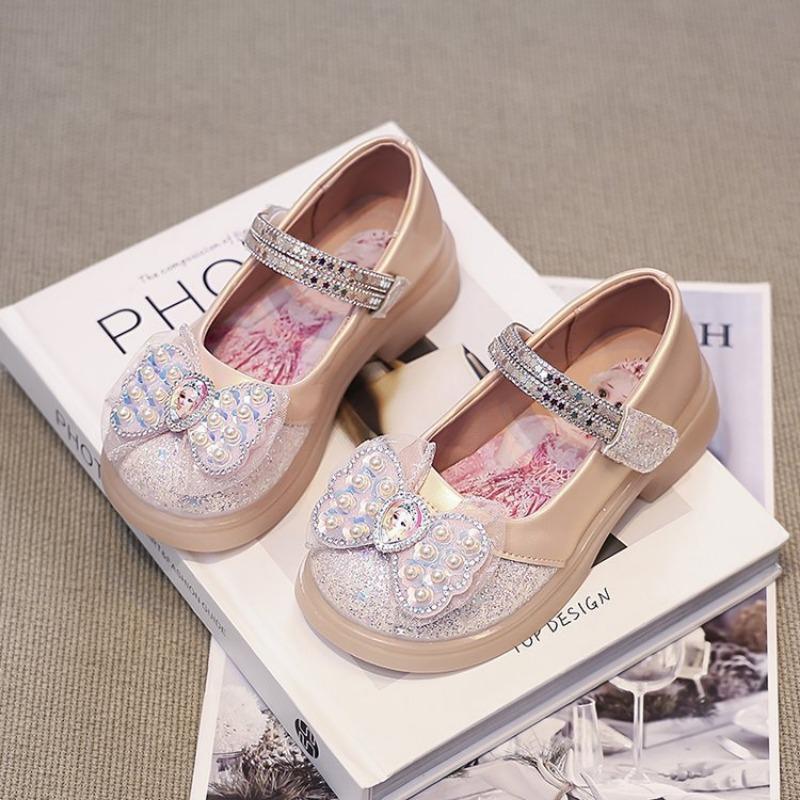 Детская обувь для девочек, обувь принцессы, весна и осень, новая мода, мягкая подошва, обувь для маленьких девочек, украшенная стразами, детская стеклянная обувь