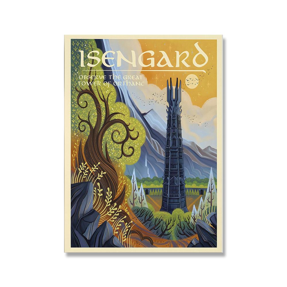 Толкин, путешествия, настенная живопись на холсте, пейзаж Средиземья, Властелин колец, постер, винтажные принты из фильмов, фотографии для гостиной, домашний декор