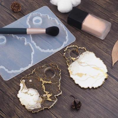 Художественные аксессуары принадлежности DIY ручная работа креативные хрустальные эпоксидные формы смола поднос для макияжа блюдо нерегулярный агат зеркало силиконовая форма