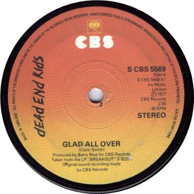 7-дюймовая пластинка DEAD END KIDS Glad All Over I Know You SCBS5569 CBS 1977 UK Rock Б/у