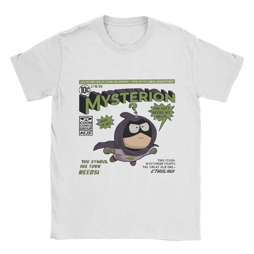 Leisure Souths Parks Футболки Мужские Круглый Вырез 100% Хлопок Футболки Mysterion Футболка с Коротким Рукавом Одежда Большого Размера