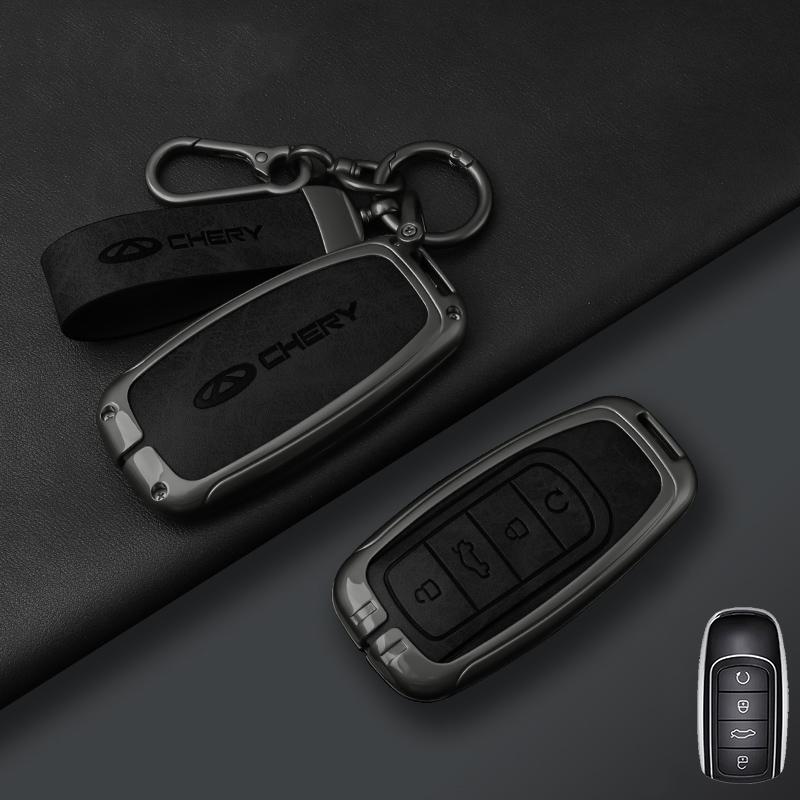 Alloy Leather Car Key Case Cover for Chery Tiggo 8 Pro Omoda 5 Tiggo 8plus New 5 Plus 7pro Jaecoo J7 J8 7 Phev 2025 2024 2023 J111