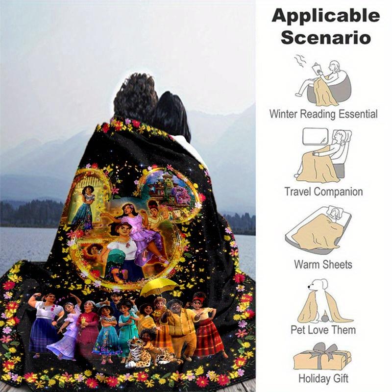 1pc. Colorful Floral Frame Blanket, Perfect for Home, Office, or Outdoor Use, Ideal Gift for Any Occasion