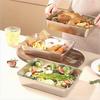 Stainless Steel Fresh-keeping Box with Sealed Lid Leak Proof Plastic Lid Airtight Storage Box Thicken Freezer Lunch Box Containe