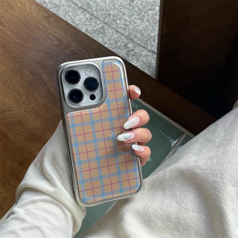 Корейский нежный стиль узор для чехла на телефон Apple 17/16 iPhone 14 гальваническое покрытие 13 конденсация воды 12 сладкий 15