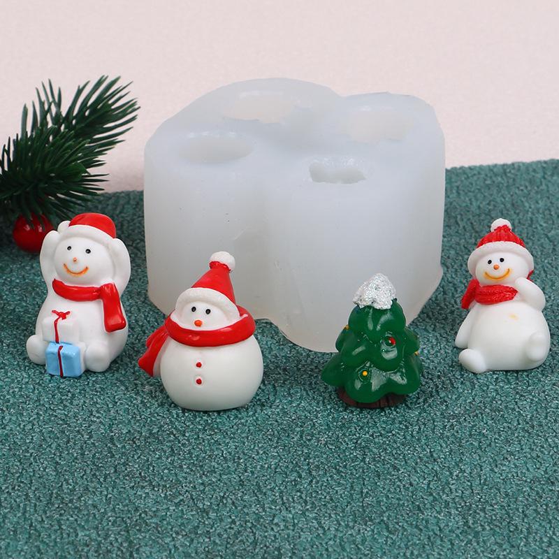 Форма для рождественской ароматерапевтической свечи - Набор для изготовления украшений Санта и Елка