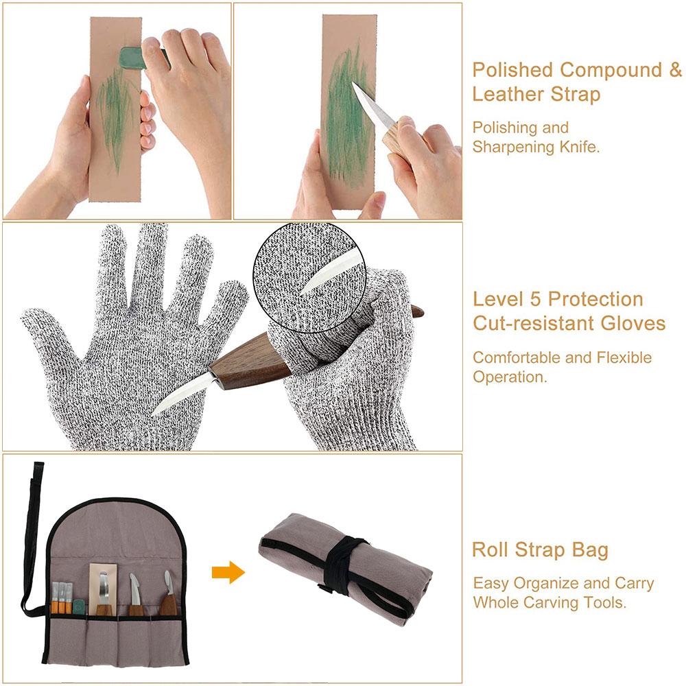 Wood Carving Tool Set Chisel Chisel Woodworking Tool Suitable for Beginners Woodworking DIY Craft Enthusiasts