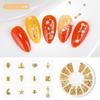Nail Art Jewelry Star Moon Rivet Metal Ring Diy Nail Art Decoration Sticker Small Round Box Nail Sticker