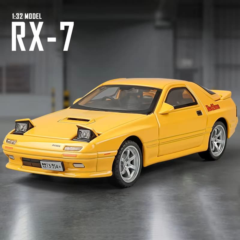 Новый 1:32 Mazda RX7 AE86 Mazda MX5 литая модель автомобиля из сплава металла игрушечная машинка со звуком и светом детская игрушка для мальчика подарочная коллекция украшений