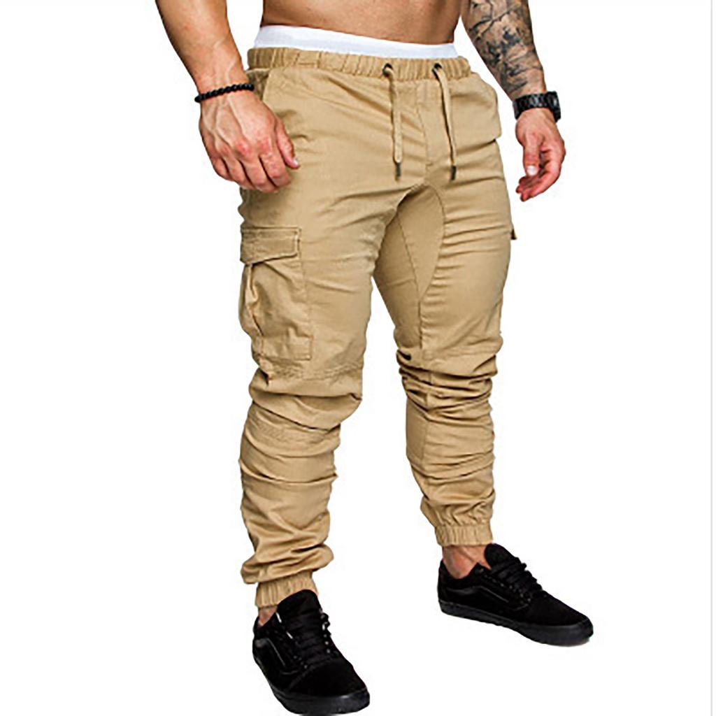 Модные мужские спортивные однотонные повседневные свободные спортивные штаны со шнурком