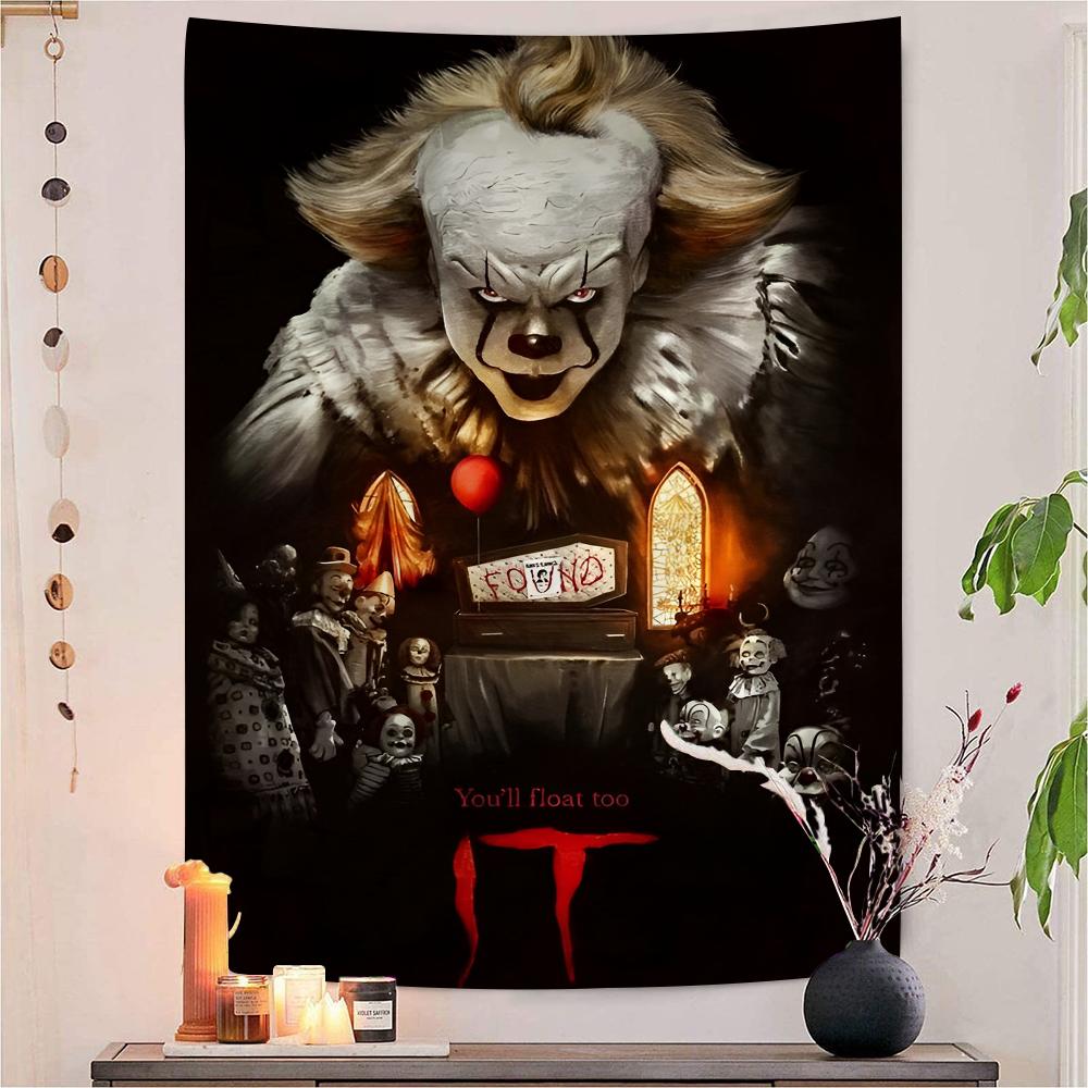 Pennywise Clown  Cartoon Tapestry Art Science Fiction Room Home Decor Wall Hanging Home Decor