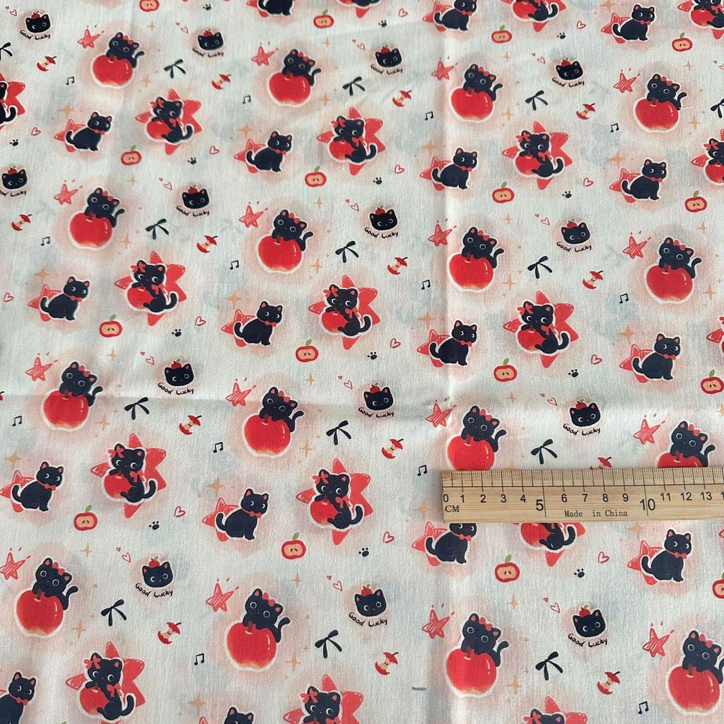 100% Cotton Digital Print Korean Style Cartoon Animal & Floral Fabric for Women's Clothing, Children's Wear, Family Outfits, Homewear & DIY Projects