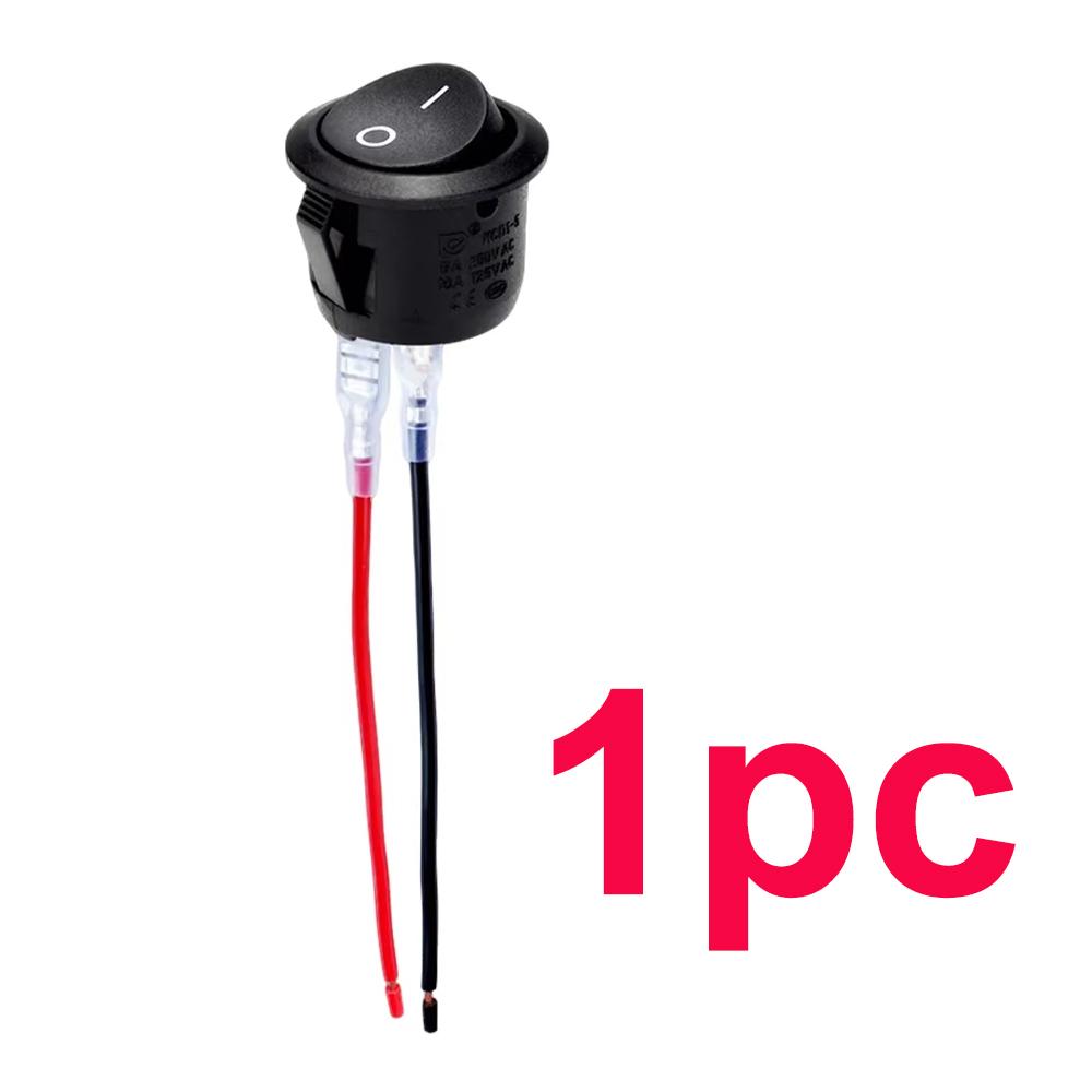 12V Round Rocker Switch 20mm SPST Mini Toggle Switch Black 2 Pin 6A/250V 10A/125V on/Off Circle Switches Car Automotive RV Boat Switches4