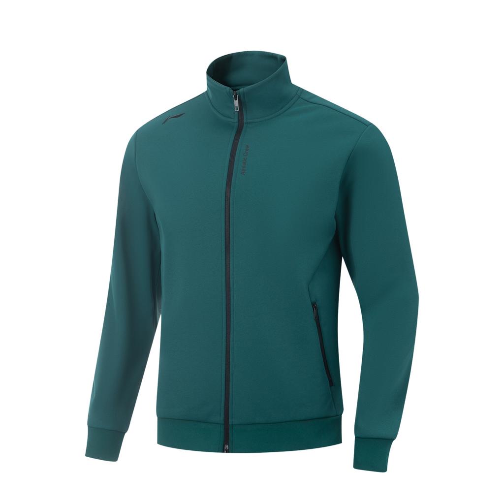 Li-Ning Fitness Series Stand Collar Logo Simple Letter Print Zipper Long Sleeve Jacket Men Jacket AWDVE73-5