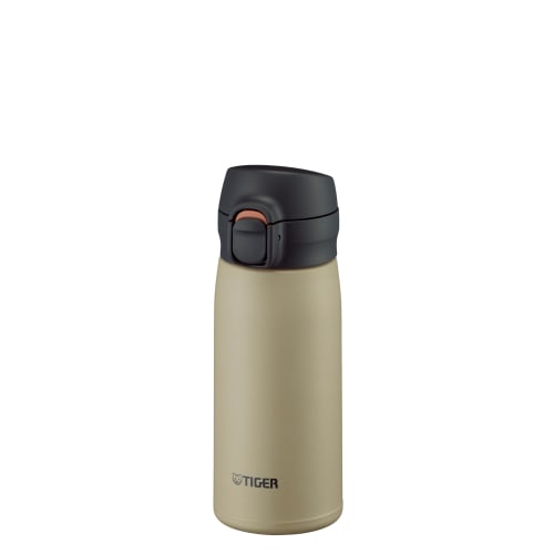 Tiger Thermos Water Bottle, 350ml, One-Push Stainless Steel, Easy-Drink Design, Integrated Lid and Gasket, Only Three Parts to Wash, Easy-to-Use Cap,