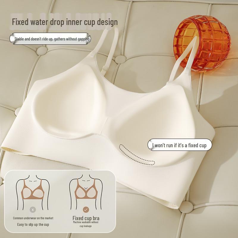 Women's Seamless Push-Up Strapless Camisole Bra with Spaghetti Straps and Beautiful Back Design