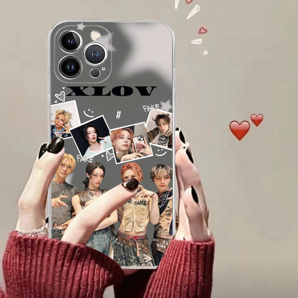 Kpop Group XLov Transparent Phone Case For IPhone 17 Air 16 Pro Max 15 14 13 12 11Plus Shockproof Cover