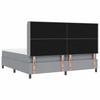 LED Boxspring Bed with Headboard Light Gray 200 x 200 cm Fabric