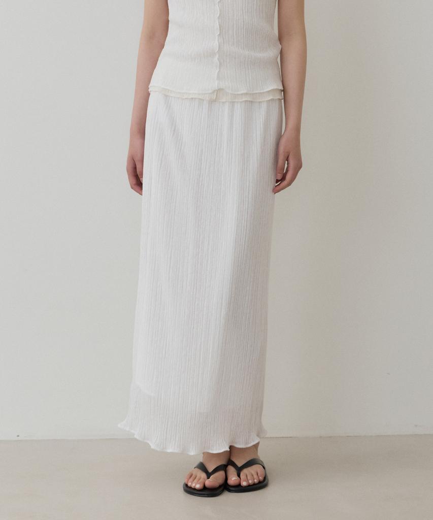 Towave Teen Pleats Banding Skirt_White