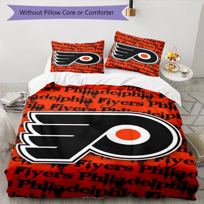 Philadelphia Flyers Design Bed Bedding Set 1 Duvet Cover + 2 Pillowcases Soft Breathable Household Bed Linens