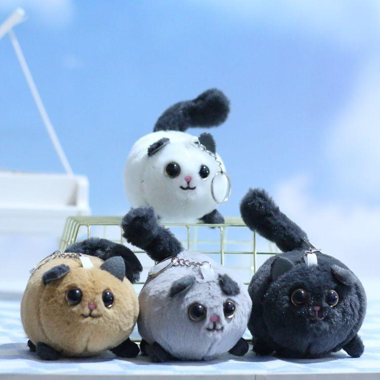 Cute Realistic Cat Plush Pendant Soft Keychain Doll Ideal For Bag Decoration