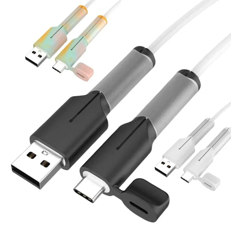 Мягкий силиконовый чехол для сматывания кабеля зарядного устройства USB Type C, защитный чехол от поломки для Xiaomi Huawei OPPO VIVO, чехол для линии передачи данных
