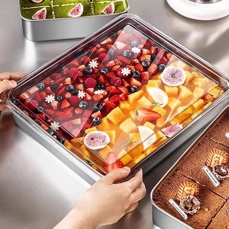 Форма для тирамису из нержавеющей стали, противень для торта, контейнер для формирования торта с крышкой, коробка для хранения торта, бытовые инструменты для выпечки десертов