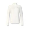 Funnel Neck Half Zip Knit Long Sleeve T-Shirt Women Tops Egrets-White A11W511218FWT