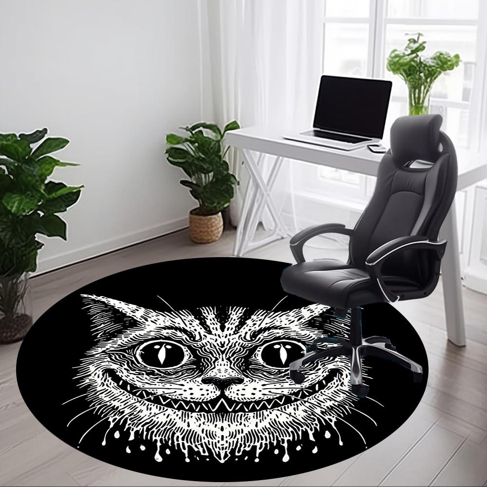 1 шт. Коврик Whiskers Whimsy для офиса, круглый, под офисные стулья, для спальни, гостиной, домашнего декора, декора комнаты, доступен в различных размерах