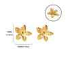 Early Autumn New Retro Stainless Steel Flower Earrings Wind High-end Light Luxury Medieval Earrings