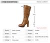 Fashion 2025 Autumn and Winter New Women Boots High Heels Knight Boots Fashion Retro Belt Buckle Knee High Boots Female Size 32-46