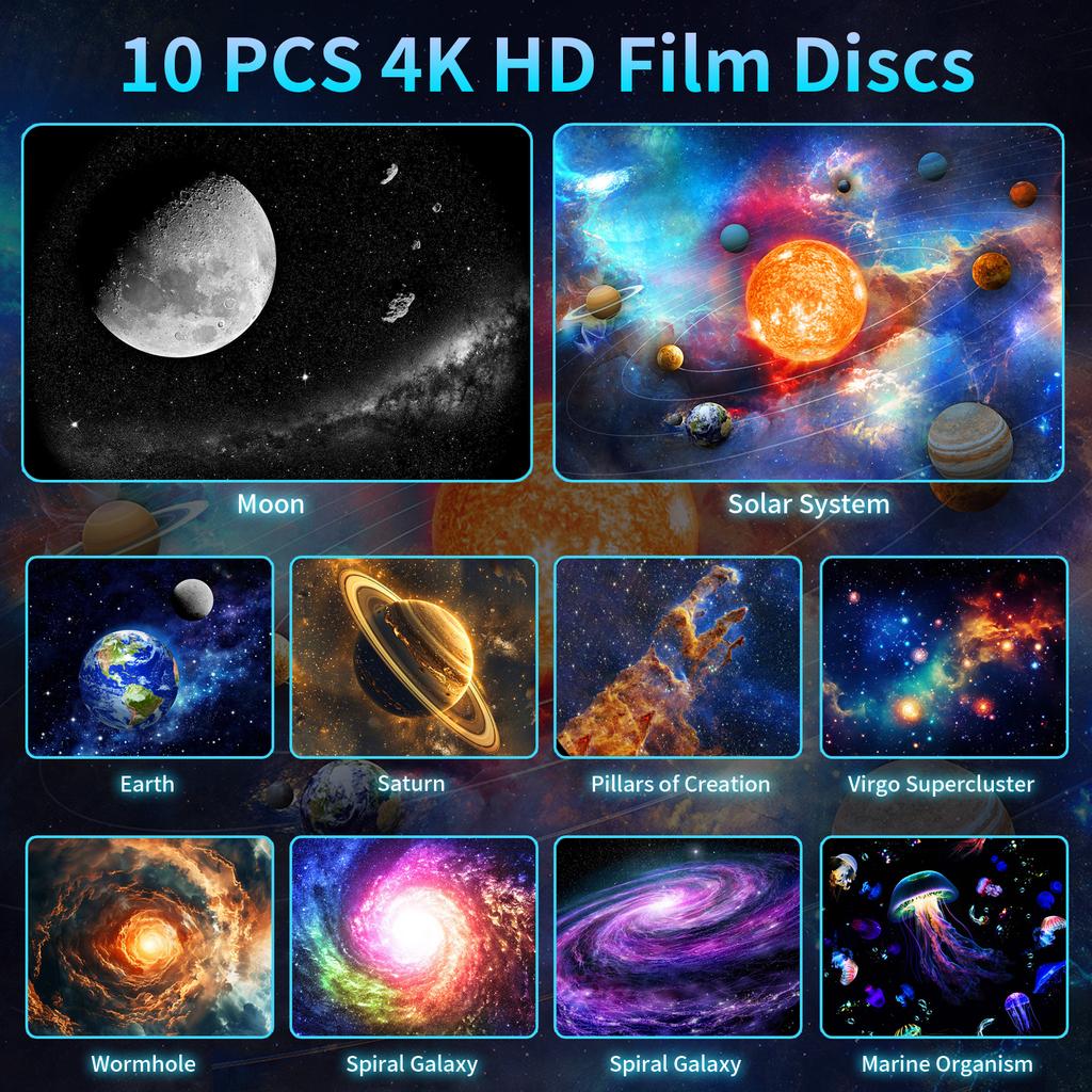 [2025 Upgraded] HD Brighter Wider Projection Planetarium Star Projector with 7-Color Night Light Realistic Starry Sky Room Decor