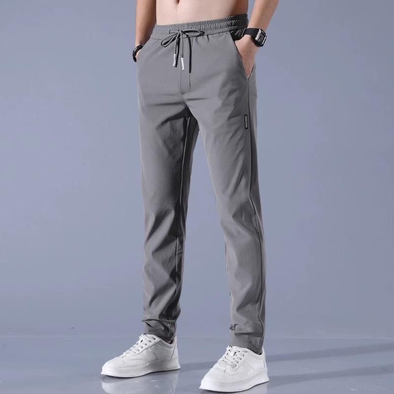 2024 Men's Trendy Straight Ice Silk Casual Skinny Pants for Spring and Autumn