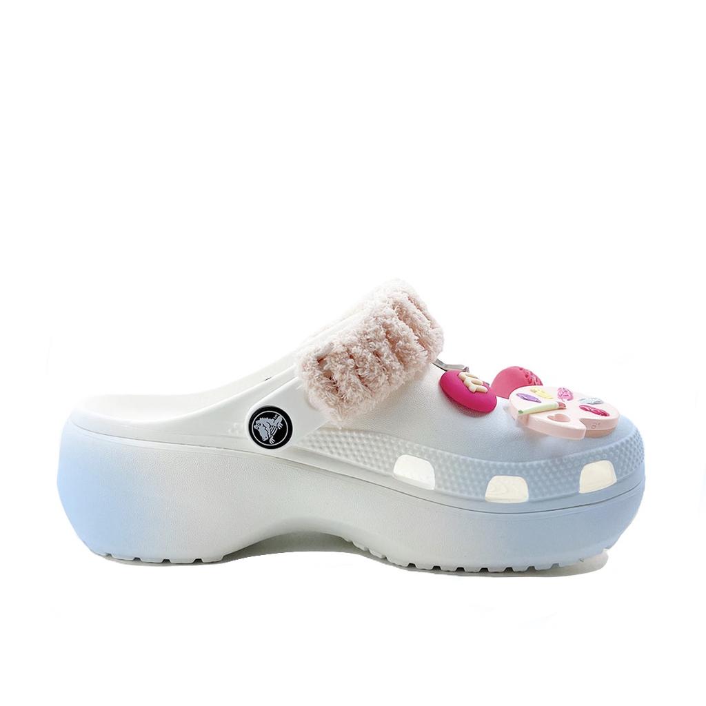 Crocs Классические платформенные клоги Розовый Голубой Мандариновая утка Вечеринка Пляж Девушка Кампус Стиль ЭВА Универсальные Дырочные туфли Унисекс Голубой Розовый