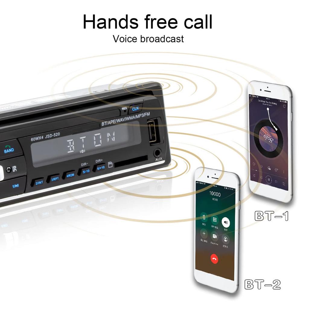 Автомагнитола ASHATA, Мультимедийная CD автомагнитола Bluetooth Аудио и