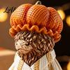 Spooky Seasonal Tiered Tray Decor Halloween Highland Cow Figurine Resin Statue with Pumpkin Mug Charming Fall Housewarming Presents Farmhouse