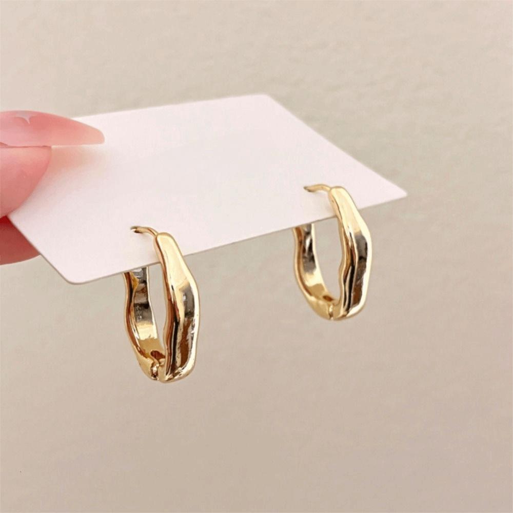 Temperament Irregular Geometric Earrings Twist Wave Wave Earrings Fashion Accessories