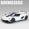 1/24 Koenigsegg Jesko Attack Alloy Sports Car Model Diecast Metal Racing Car Model Simulation Sound and Light Children Toy Gift