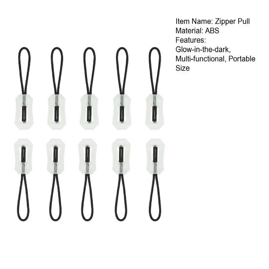 10 шт. Светящиеся пуллеры для молнии, Светящиеся в темноте бирки для молнии, Для походов на открытом воздухе, Путешествий, Рюкзаки, Куртки, Багаж, Сумки, Защита от потери, Головки для молнии